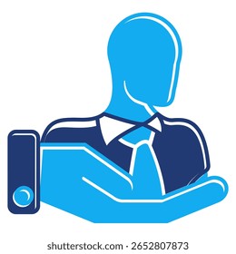 Ícone de acessibilidade representado por mão, estilo Dualtone do funcionário.