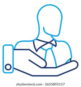 Icono de accesibilidad representado a mano, empleado de estilo Dual Line.