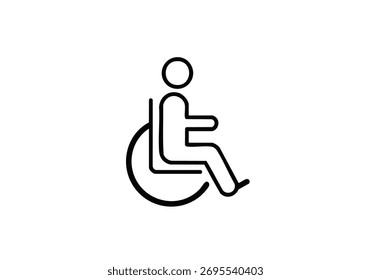 Ícone de acessibilidade que representa a inclusão e o suporte para pessoas com deficiência em um design simples e moderno para projetos de saúde, educação ou comunidade