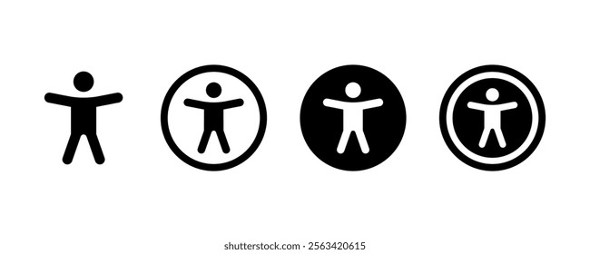 Accessibility icon set. Universal access vector symbol. Universal access icon collection.