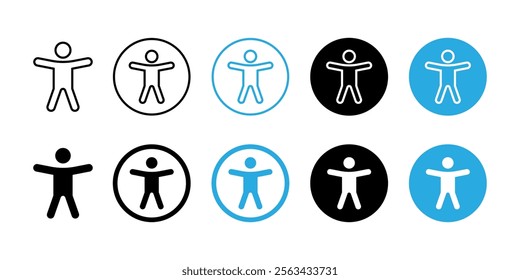 Accessibility icon set. Universal access vector symbol. Blind disability people or visually impaired access the web button. Vector illustration