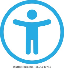 Accessibility icon. Simple accessibility vector illustration. Universal access symbol isolated on transparent background. Blind disability people or visually impaired access the web button.