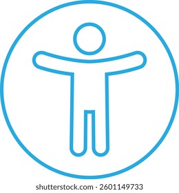 Accessibility icon. Simple accessibility vector illustration. Universal access symbol isolated on transparent background. Blind disability people or visually impaired access the web button.