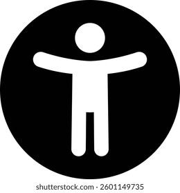 Accessibility icon. Simple accessibility vector illustration. Universal access symbol isolated on transparent background. Blind disability people or visually impaired access the web button.