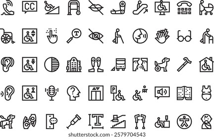 Accessibility icons High-Quality Vector Icons Collection with Editable Stroke. Ideal for Professional and Creative Projects