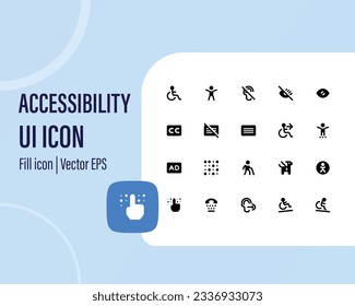 Accessibility Icons Pack. Thin line icons set. Flat icon collection set. Simple vector icons