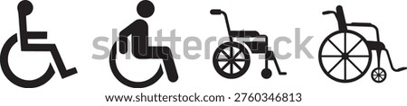Accessibility Icons: Symbols representing different aspects of accessibility, like wheelchair users, offering clear visual communication of inclusivity and support for all.