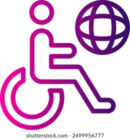 Accessibility Line Gradient Vector Icon Design