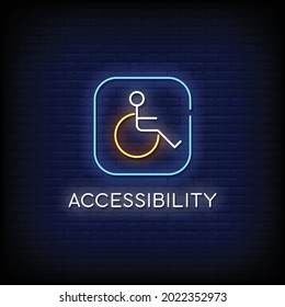 Accessibility Neon Signs Style Text Vector