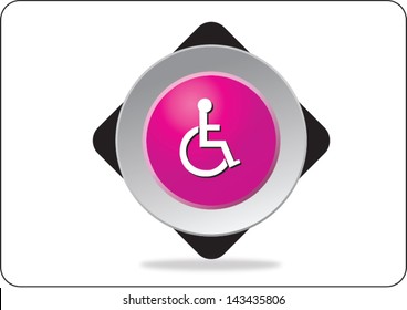 accessibility pink web icon on white background 