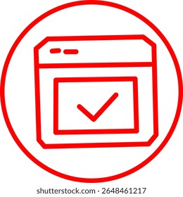 ícone de linha vermelha de acessibilidade dentro do círculo. Ícone de linha vermelha com o tema Produtividade UX UI dentro do círculo
