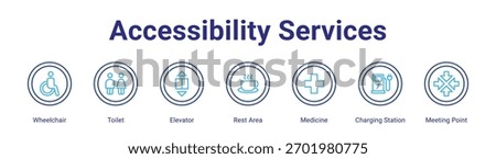 Accessibility Services web banner icon element for design in a collection