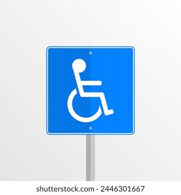 Signo de Accesibilidad - Brasil - Ilustración vectorial de un signo azul que indica una ubicación preferencial para personas con discapacidad