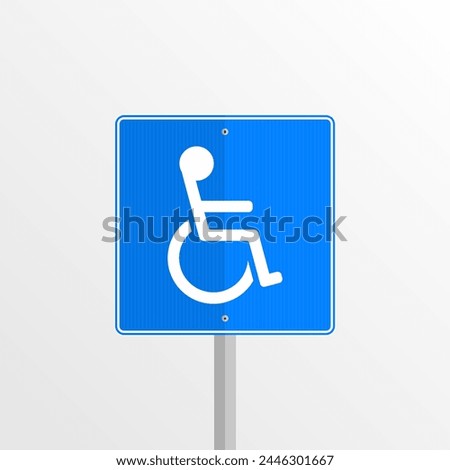 Accessibility Sign - Brazil - Vector illustration of a blue sign indicating a preferential location for people with disabilities
