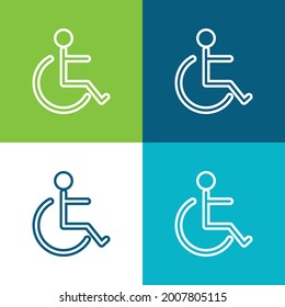 Signo de accesibilidad Plano cuatro colores conjunto de iconos mínimo