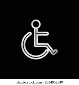 Accessibility Sign silver plated metallic icon