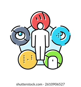 accessibility ux ui design color icon vector. accessibility ux ui design sign. isolated symbol illustration