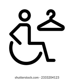 Accessible changing room line icon