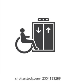 accessible elevator symbol, vector art.