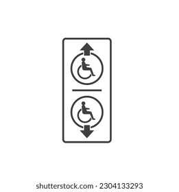 accessible elevator symbol, vector art.