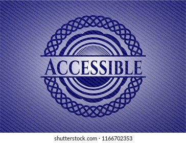 Accessible emblem with jean texture