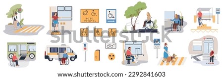 Similar – Image, Stock Photo Barrier free staircase