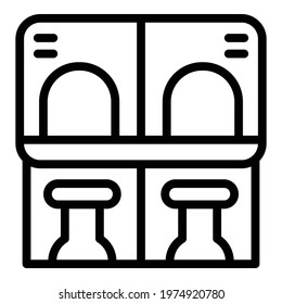 Accessible environment ticket sell icon. Outline Accessible environment ticket sell vector icon for web design isolated on white background