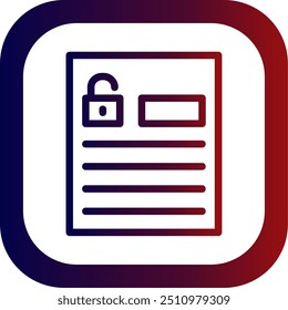 Formulários acessíveis Linha Gradiente Arredondar Canto Vetor Ícone Design