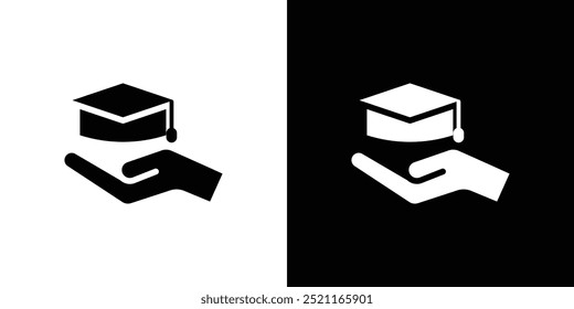 Accessible or free education icon Flat fill set collection