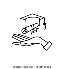 Accessible or free education icon Isolated flat vector in outline