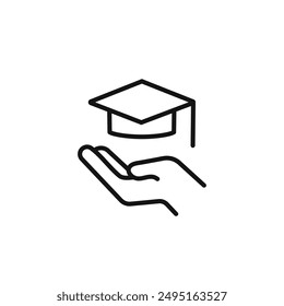 Accessible or free education icon outline collection in black and on white background