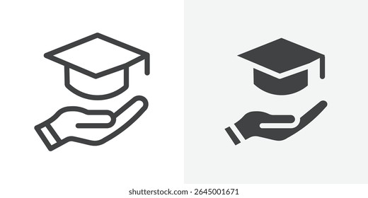 Accessible or free education icon Outline vector sign
