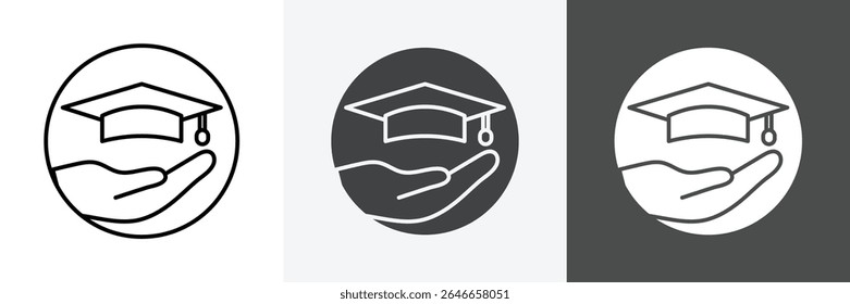 Accessible or free education icon set vector art