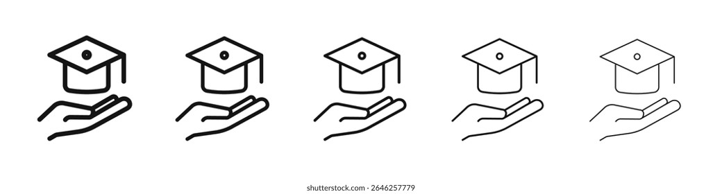 Ícone de educação acessível ou livre vetor delinear conjunto sinal de ilustração