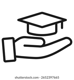 Ícone de educação acessível ou gratuito ilustração vetorial sinal isolado