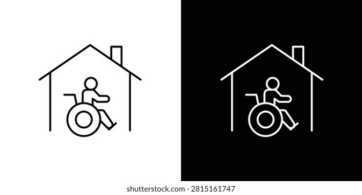 Accessible Home Icon Representing Disability and Care for Individuals with Mobility Challenges