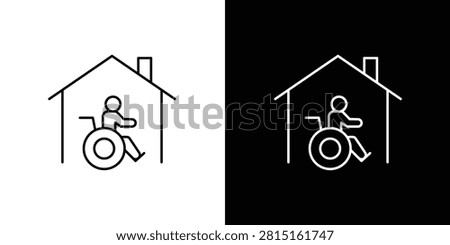 Accessible Home Icon Representing Disability and Care for Individuals with Mobility Challenges