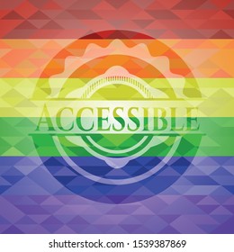 Accessible lgbt colors emblem. Vector Illustration. Mosaic.