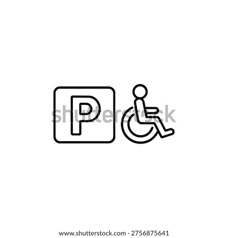 Accessible parking icon inclusivity and accessibility symbol disabled parking sign black and white vector design for inclusive spaces