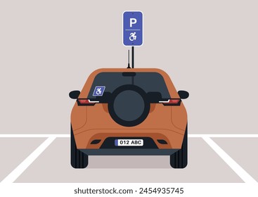 Accessible parking lot for a person with disabilities, city services