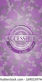 Accessible pink on camo texture. Vector Illustration. Detailed.