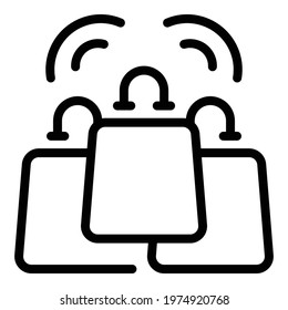 Accessible shopping icon. Outline Accessible shopping vector icon for web design isolated on white background