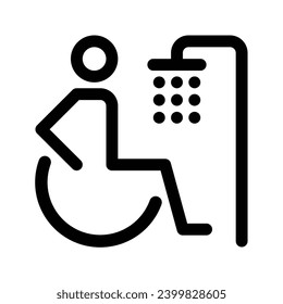 Accessible shower room line icon