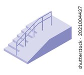 Accessible stairs icon isometric vector. Wheelchair access. Stairs ramp