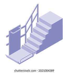 Accessible stairs icon isometric vector. Wheelchair environment. Access ramp