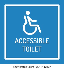 Zugängliches WC-Poster. Schild für die Vektortafel.