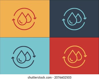 Accessible Water Logo Template, Simple Flat Icon Of water,clean,nature