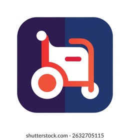 Accessible wheelchair icon graphic for disability awareness and healthcare symbolism