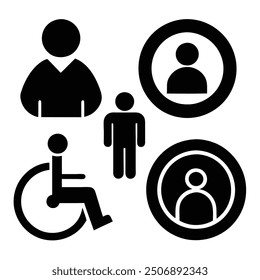 Accessible World Icons - Disability and Inclusion Vector Illustration Clipart