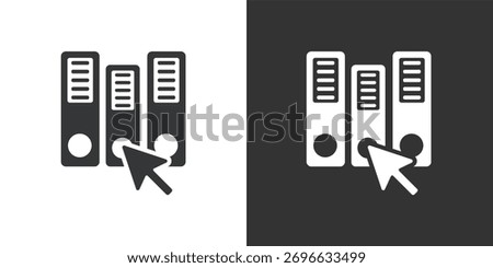 Accessing Document Archives icon. Solid glyph series icon